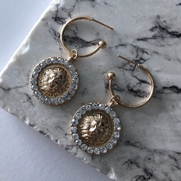 Jewelry - Lion Medallion Earrings